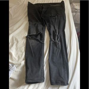 Saint Laurent black denim blowout hole jeans sz 36